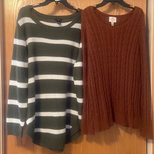 Lot of 2 women sweater tops size XL Preowned